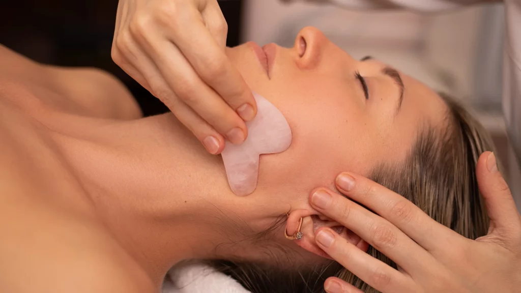 gua sha facial massage natural skincare routine